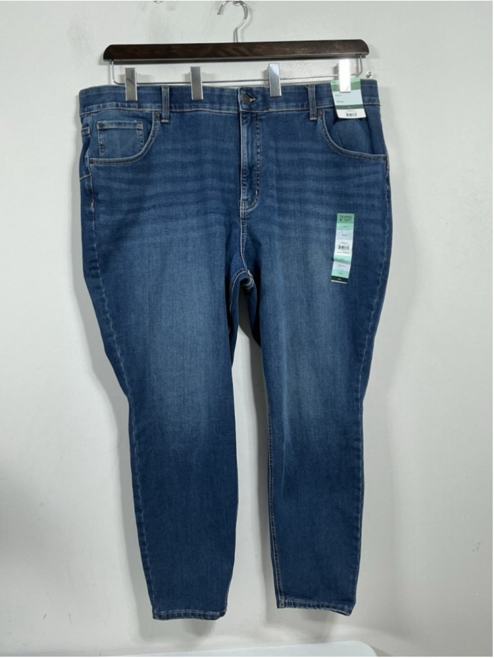 Womans NWT Terra & Sky High Rise Skinny Blue Jeans Size 26 W